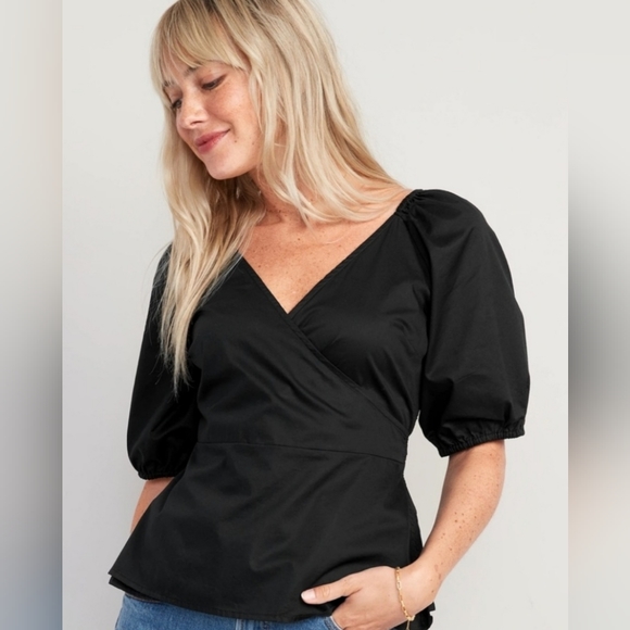 Old Navy Puff Sleeve Wrap top - Picture 1 of 5